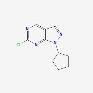 molecular formula C10H11ClN4 B11885258 6-Chloro-1-cyclopentyl-1H-pyrazolo[3,4-d]pyrimidine CAS No. 1443286-82-5