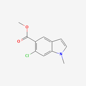 molecular formula C11H10ClNO2 B11885398 Methyl 6-chloro-1-methyl-1H-indole-5-carboxylate CAS No. 848127-77-5