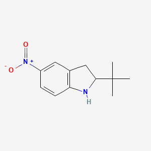 molecular formula C12H16N2O2 B11885435 2-(tert-Butyl)-5-nitroindoline 