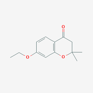 molecular formula C13H16O3 B11885489 7-Ethoxy-2,2-dimethylchroman-4-one CAS No. 76348-94-2
