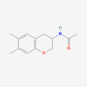 molecular formula C13H17NO2 B11885627 Acetamide, N-(3,4-dihydro-6,7-dimethyl-2H-1-benzopyran-3-yl)- CAS No. 54444-95-0