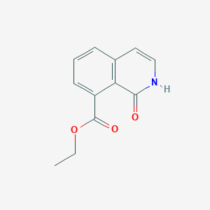 molecular formula C12H11NO3 B11885642 Ethyl 1-oxo-1,2-dihydroisoquinoline-8-carboxylate 