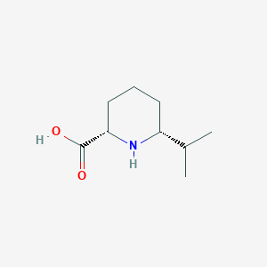 molecular formula C9H17NO2 B118857 2-Piperidinecarboxylicacid, 6-(1-methylethyl)-, (2S,6R)- CAS No. 158221-69-3