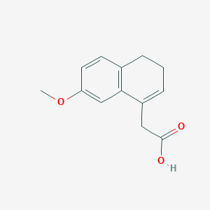 molecular formula C13H14O3 B11885763 2-(7-Methoxy-3,4-dihydronaphthalen-1-yl)acetic acid 