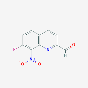 molecular formula C10H5FN2O3 B11885963 7-Fluoro-8-nitroquinoline-2-carbaldehyde 