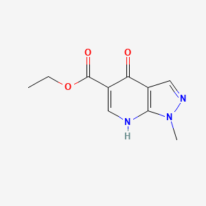 molecular formula C10H11N3O3 B11885996 Ethyl 1-methyl-4-oxo-4,7-dihydro-1H-pyrazolo[3,4-b]pyridine-5-carboxylate 