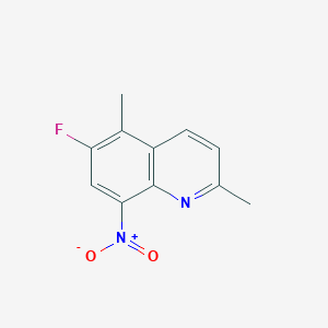 molecular formula C11H9FN2O2 B11886026 6-Fluoro-2,5-dimethyl-8-nitroquinoline 