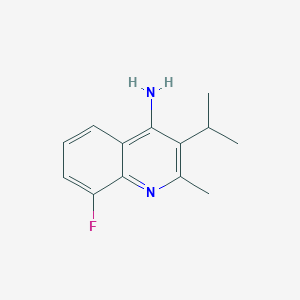 molecular formula C13H15FN2 B11886056 8-Fluoro-3-isopropyl-2-methylquinolin-4-amine 