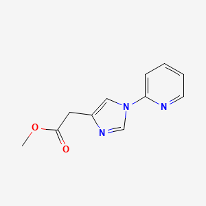 molecular formula C11H11N3O2 B11886155 Methyl 2-(1-(pyridin-2-yl)-1H-imidazol-4-yl)acetate 
