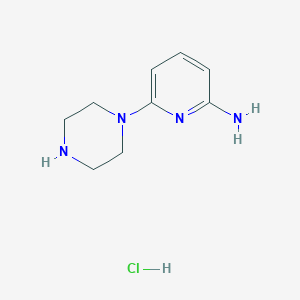 molecular formula C9H15ClN4 B11886176 6-(Piperazin-1-yl)pyridin-2-amine hydrochloride 