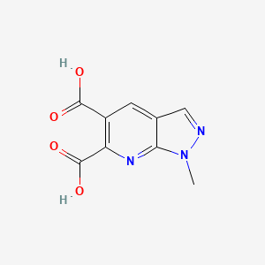 molecular formula C9H7N3O4 B11886197 1-Methyl-1H-pyrazolo[3,4-b]pyridine-5,6-dicarboxylic acid CAS No. 106057-33-4