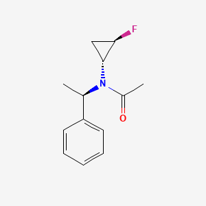 molecular formula C13H16FNO B11886199 N-(trans-2-Fluorocyclopropyl)-N-((R)-1-phenylethyl)acetamide 