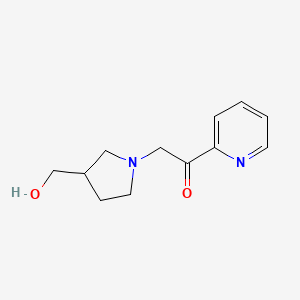 molecular formula C12H16N2O2 B11886213 2-(3-(Hydroxymethyl)pyrrolidin-1-yl)-1-(pyridin-2-yl)ethanone 