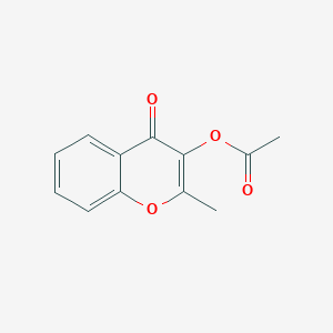 molecular formula C12H10O4 B11886391 2-Methyl-4-oxo-4H-1-benzopyran-3-yl acetate CAS No. 89974-76-5