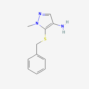 molecular formula C11H13N3S B11886557 5-(Benzylthio)-1-methyl-1H-pyrazol-4-amine 