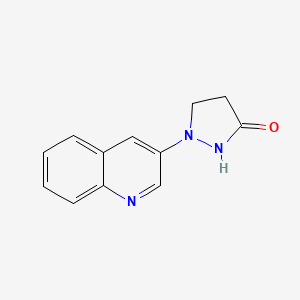 molecular formula C12H11N3O B11886678 1-(Quinolin-3-yl)pyrazolidin-3-one CAS No. 88164-55-0
