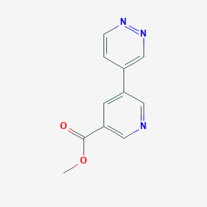 molecular formula C11H9N3O2 B11887115 Methyl 5-(pyridazin-4-yl)nicotinate CAS No. 1346687-46-4