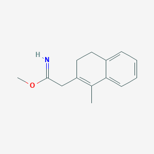 molecular formula C14H17NO B11887242 Methyl 2-(1-methyl-3,4-dihydronaphthalen-2-yl)acetimidate 