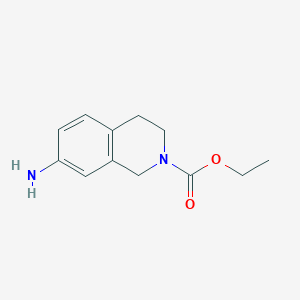 molecular formula C12H16N2O2 B11887250 Ethyl 7-amino-3,4-dihydroisoquinoline-2(1H)-carboxylate 