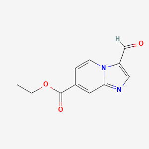 molecular formula C11H10N2O3 B11887286 Ethyl 3-formylimidazo[1,2-a]pyridine-7-carboxylate 