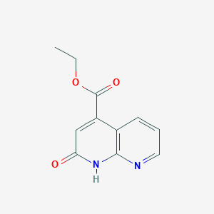 molecular formula C11H10N2O3 B11887375 Ethyl 2-hydroxy-1,8-naphthyridine-4-carboxylate 