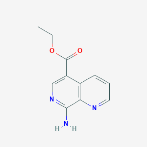 molecular formula C11H11N3O2 B11887419 Ethyl 8-amino-1,7-naphthyridine-5-carboxylate 