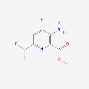 molecular formula C8H7F3N2O2 B11887530 Methyl 3-amino-6-(difluoromethyl)-4-fluoropyridine-2-carboxylate 