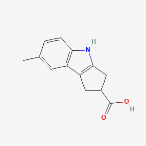 molecular formula C13H13NO2 B11887579 7-Methyl-1,2,3,4-tetrahydrocyclopenta[b]indole-2-carboxylic acid CAS No. 62645-83-4