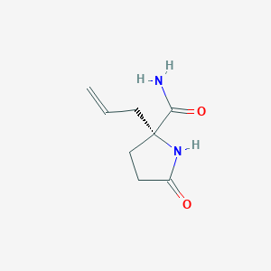 molecular formula C8H12N2O2 B118876 (R)-2-Allyl-5-oxopyrrolidine-2-carboxamide CAS No. 144466-58-0