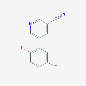 molecular formula C12H6F2N2 B11887623 5-(2,5-Difluorophenyl)nicotinonitrile CAS No. 1346692-24-7