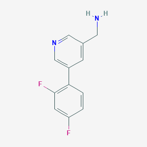 molecular formula C12H10F2N2 B11887640 (5-(2,4-Difluorophenyl)pyridin-3-yl)methanamine CAS No. 1346691-69-7