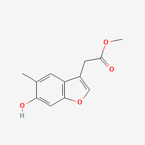 molecular formula C12H12O4 B11887643 Methyl 2-(6-hydroxy-5-methylbenzofuran-3-yl)acetate 