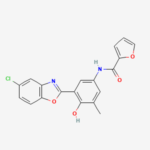 molecular formula C19H13ClN2O4 B1188769 N-[3-(5-chloro-1,3-benzoxazol-2-yl)-4-hydroxy-5-methylphenyl]furan-2-carboxamide 