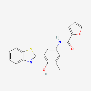 molecular formula C19H14N2O3S B1188771 N-[3-(1,3-benzothiazol-2-yl)-4-hydroxy-5-methylphenyl]furan-2-carboxamide 