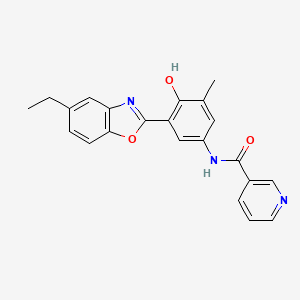 molecular formula C22H19N3O3 B1188776 N-[3-(5-ethyl-1,3-benzoxazol-2-yl)-4-hydroxy-5-methylphenyl]pyridine-3-carboxamide 