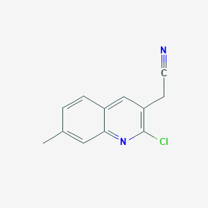molecular formula C12H9ClN2 B11887794 2-(2-Chloro-7-methylquinolin-3-yl)acetonitrile 