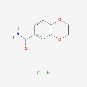 molecular formula C9H10ClNO3 B11887845 2,3-Dihydrobenzo[b][1,4]dioxine-6-carboxamide hydrochloride CAS No. 90563-91-0