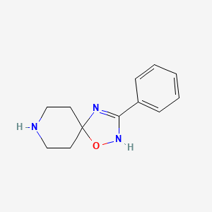 molecular formula C12H15N3O B11887946 3-Phenyl-1-oxa-2,4,8-triazaspiro[4.5]dec-2-ene 