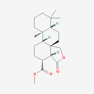 molecular formula C21H32O4 B011888 methyl (1S,4S,9S,10R,13R,14R)-5,5,9-trimethyl-15-oxo-16-oxatetracyclo[8.7.0.01,14.04,9]heptadecane-13-carboxylate CAS No. 106019-61-8