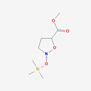 molecular formula C8H17NO4Si B11888010 Methyl 2-[(trimethylsilyl)oxy]-1,2-oxazolidine-5-carboxylate CAS No. 55134-75-3
