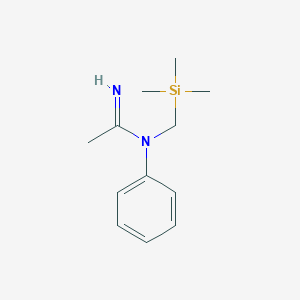 molecular formula C12H20N2Si B11888182 N-Phenyl-N-((trimethylsilyl)methyl)acetimidamide 
