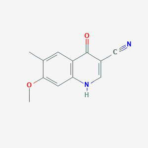 molecular formula C12H10N2O2 B11888292 4-Hydroxy-7-methoxy-6-methylquinoline-3-carbonitrile 