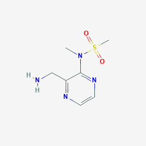 molecular formula C7H12N4O2S B11888427 N-[3-(aminomethyl)pyrazin-2-yl]-N-methylmethanesulfonamide 