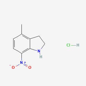 molecular formula C9H11ClN2O2 B11888499 4-Methyl-7-nitroindoline hydrochloride 