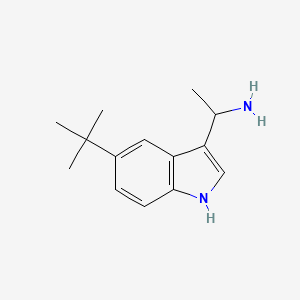 molecular formula C14H20N2 B11888551 1-(5-(tert-Butyl)-1H-indol-3-yl)ethanamine 