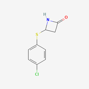 molecular formula C9H8ClNOS B11888552 4-[(4-Chlorophenyl)sulfanyl]azetidin-2-one CAS No. 68960-60-1