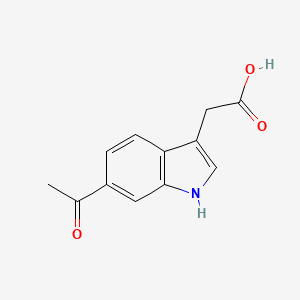 molecular formula C12H11NO3 B11888567 2-(6-acetyl-1H-indol-3-yl)acetic acid 