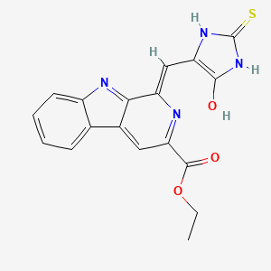 molecular formula C18H14N4O3S B1188866 ethyl 1-[(5-oxo-2-thioxo-4-imidazolidinylidene)methyl]-9H-beta-carboline-3-carboxylate 