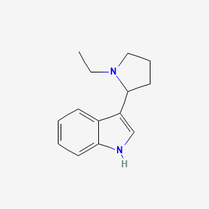 molecular formula C14H18N2 B11888821 3-(1-ethylpyrrolidin-2-yl)-1H-indole 