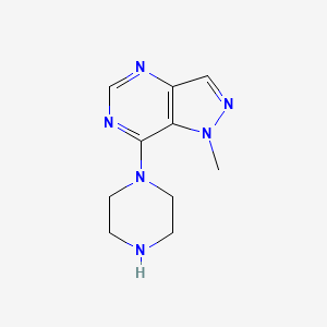 molecular formula C10H14N6 B11888837 1-Methyl-7-(piperazin-1-yl)-1H-pyrazolo[4,3-d]pyrimidine 